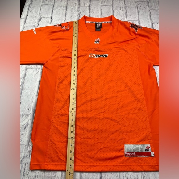 CFL BC Lions 🦁 Reebok Authentic Orange Football Jersey Sz L Brand New - Picture 6 of 9